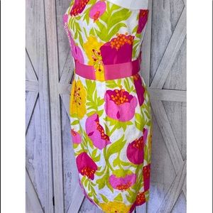 🌺Lilly Pulitzer Strapless Pink Floral Dress